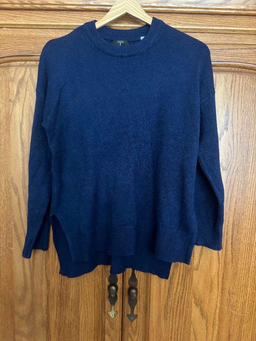 Tahari Navy Blue Crewneck Sweater
